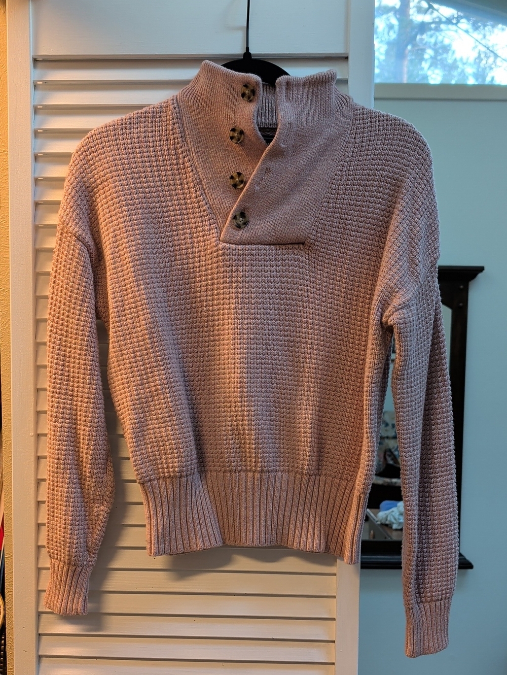 Gap Women's Button-Neck Knit Sweater - Light Mauve